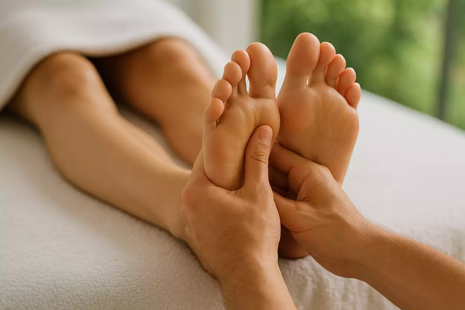 Entspannen bei einer Fußreflexzonenmassage im Bärenhof